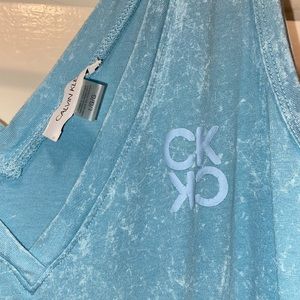 Worn once! Calvin Klein baby blue jumpsuit